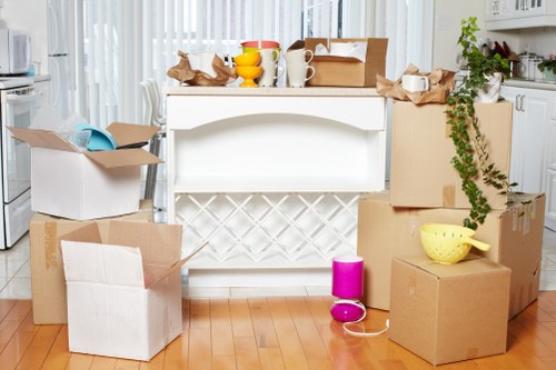 Professional movers handling furniture